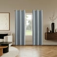 thumbnail image 6 of Sun Zero Dresden 2-pack Slub Detail Magnetic Closure 100% Blackout Grommet Curtain Panel Pair, 37"W x 63"L, Denim Blue, 6 of 8