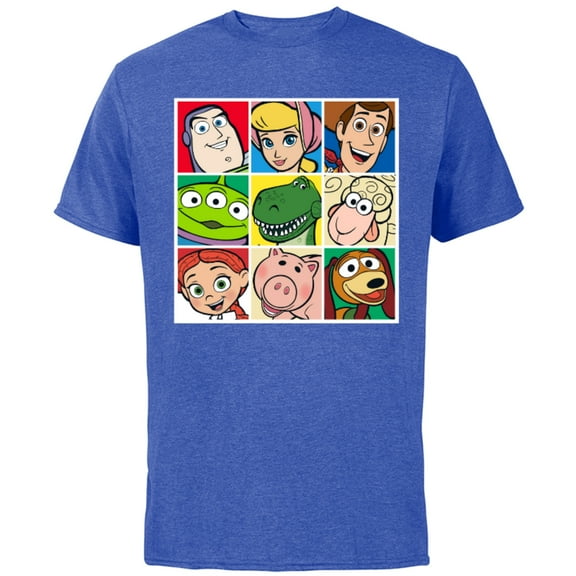 Disney Pixar Toy Story Cast Character Grid T-Shirt - Short Sleeve Cotton T-Shirt for Adults - Customized-Royal Heather