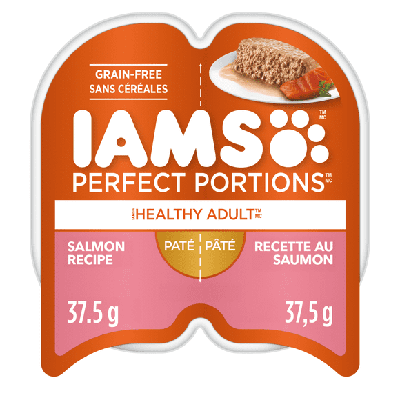 Iams Perfect Portions Grain Free Salmon Paté Healthy Adult Wet Cat Food
