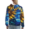 thumbnail image 7 of Lsque Sunflower Starry Night Vibes Pattern Casual Women's Hoodie,Hooded Sweatshirt with Kangaroo Pocket,Pullover Hoodie with Eye-catching Drawstrings-Small, 7 of 7