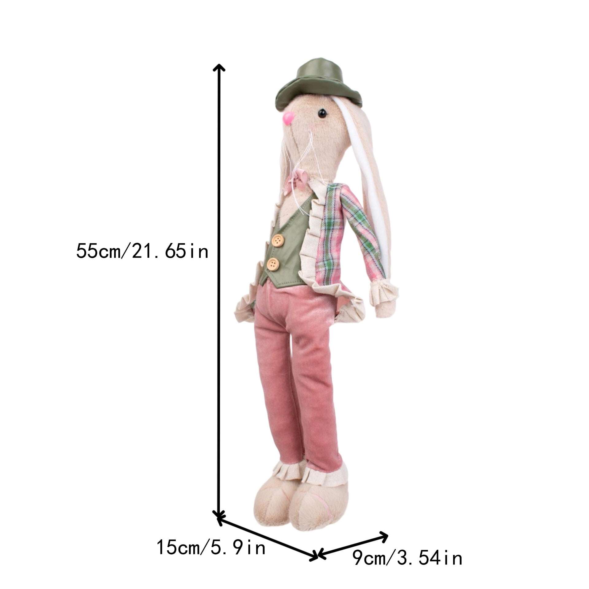 21.65Inch Easter Bunny Plush Toys, Large Stuffed Rabbit Figurines for Spring Home Decor, Cute Bunny Plush Decorations, Easter Basket Stuffers, Birthday Holiday Gift
