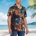 thumbnail image 3 of Balery Whimsical Animal Spiral Camisas hawaianas de manga corta para hombre, camisas playeras de corte holgado, camisas de vacaciones con botones,Large, 3 of 7