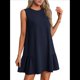thumbnail image 1 of Vestido Tipo Chaleco Sin Mangas con Cuello Redondo en Color Liso, Azul Marino, Talla L, 1 of 6