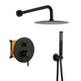 thumbnail image 1 of Boyel Living 10 in Shower System Wall Mount Rainfall Shower Head with Handheld Shower,2-function Bathroom Round Shower Set Dual Shower Heads,Shower Faucet Set in Matte Black, 1 of 1