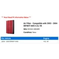 thumbnail image 2 of Air Filter - Compatible with 2003 - 2004 INFINITI M45 4.5L V8, 2 of 2
