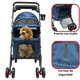 thumbnail image 3 of Carriola Para Mascotas 4 Ruedas Cochecito Plegable Perros Gatos Hasta 15kg Azul, 3 of 6