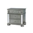 thumbnail image 5 of Glam Silver Solid Wood King Bedroom Set 3pcs FOA CM7194 Azha, 5 of 5