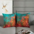thumbnail image 3 of Throw Pillow Covers Modern Home Art Decor, 18 x 18 Inches Set of 2 Pillow Cases Decorative, Abstract Oil Painting Pillowcases for Bedroom, Living Room, Cushion Sofa, Turquoise Burnt Orange, 3 of 6