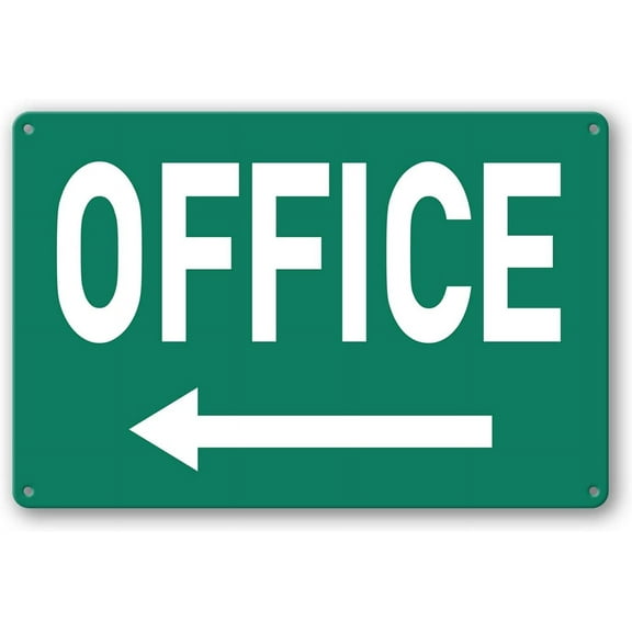 Custom Metal Office Sign for Doors - 'Meeting' with Left Arrow - 8 x 12 In