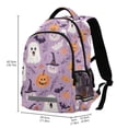 thumbnail image 2 of FORMRS Unisex Backpack Elementary School Travel Bookbag with Reflective Stripes, Purple Cute Halloween, 2 of 7