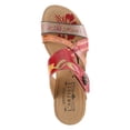 thumbnail image 3 of L'Artiste by Spring Step Women's Swan Slide Sandals Hand Painted Leather, Adjustable Straps, Floral Design, Wedge Heel, Hook & Loop, Open Toe, 3 of 6