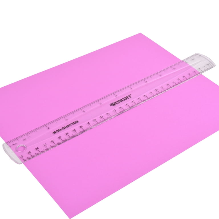 Westcott 12” Anodized Aluminum Ruler, Pink