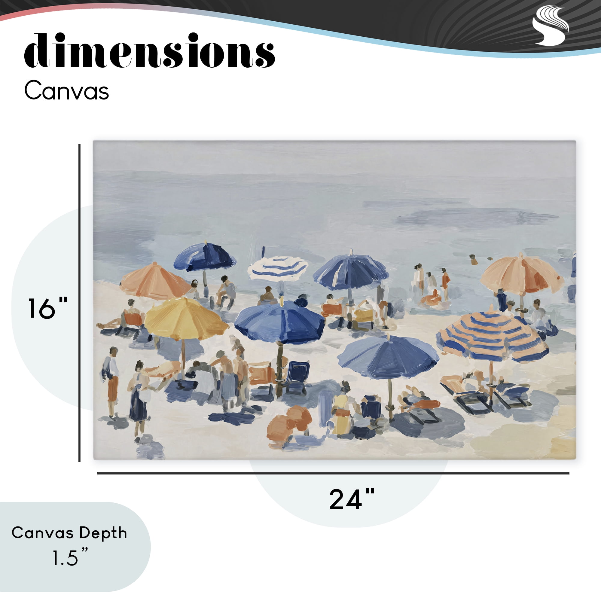 Stupell Industries Summer Fun Beach Crowd Canvas Wall Art, design by Jacky Ngan