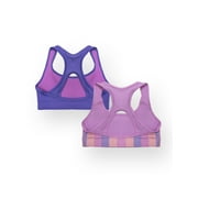 Athletic Works Girls Sports Bra, 2 Pack, Sizes XS-XXL
