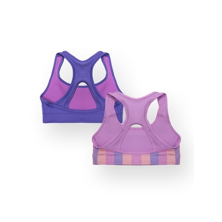 Athletic Works Girls Sports Bra, 2 Pack, Sizes XS-XXL