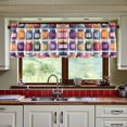 thumbnail image 3 of Yayeee Kitchen Curtains Tier Set of 2 Light Filtering 57"x36" Over Sink Window Panels, Blue Jam Jars, 3 of 7