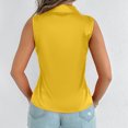 thumbnail image 4 of Staron Women's Casual Sleeveless Button Down Collar Tank Top Solid Color Basic Comfy Relaxed Blouse, Yellow XXL, 4 of 7