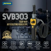 Autool SVB303 720P Endoscope Camera, 4-Way 360° Articulating Borescope W/ 6 LED Lights & 3.28ft Waterproof Elastic Metal Hose 1 Set