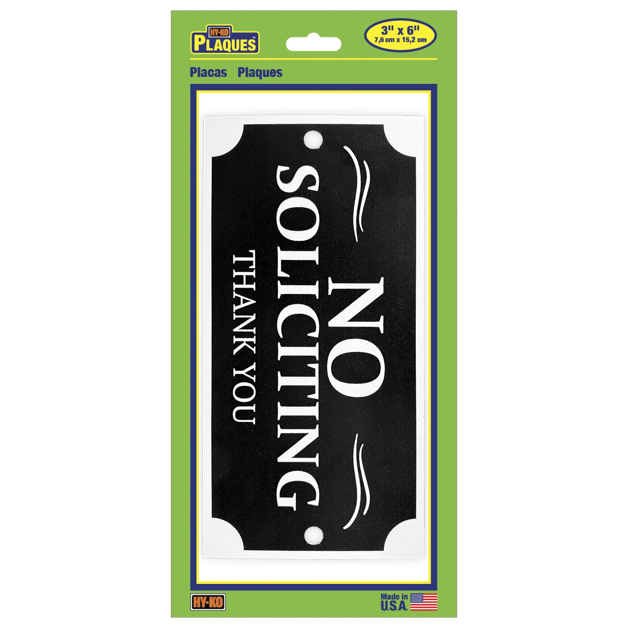 Hy-Ko No Soliciting House Plaque PLQ-001
