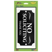 Hy-Ko No Soliciting Plaque, 3x6, Plastic, Includes Adhesive Tape