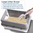thumbnail image 7 of Jumbo Cat Litter Box Stainless Steel - Extra Large Open Top for Big Cats, High Sides Reduce Scatter, Non Stick & Leak Proof, Easy Clean w/Scoop & Mat, 7 of 7