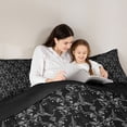 thumbnail image 5 of Feelyou Adult Boho Damask Queen Comforter Set, Black Ghost Bedding Comforter Set, 3pcs, 5 of 8