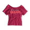 thumbnail image 1 of Aeropostale Mujeres Raglan Yoga Pijama Dormir Camiseta, Rosa, XS, 1 of 1