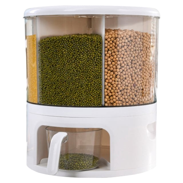 Dispensador de alimentos giratorio de almacenamiento multifuncional aseado para cereales, nueces, arroz Sunnimix Dispensador de cereales giratorio