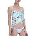 thumbnail image 4 of Kll Sailboats Anchors Print Women'S Sarong Coverups Short Bathing Suit Wrap Skirt Beach Wrap Swimsuit Cover Ups, 4 of 7