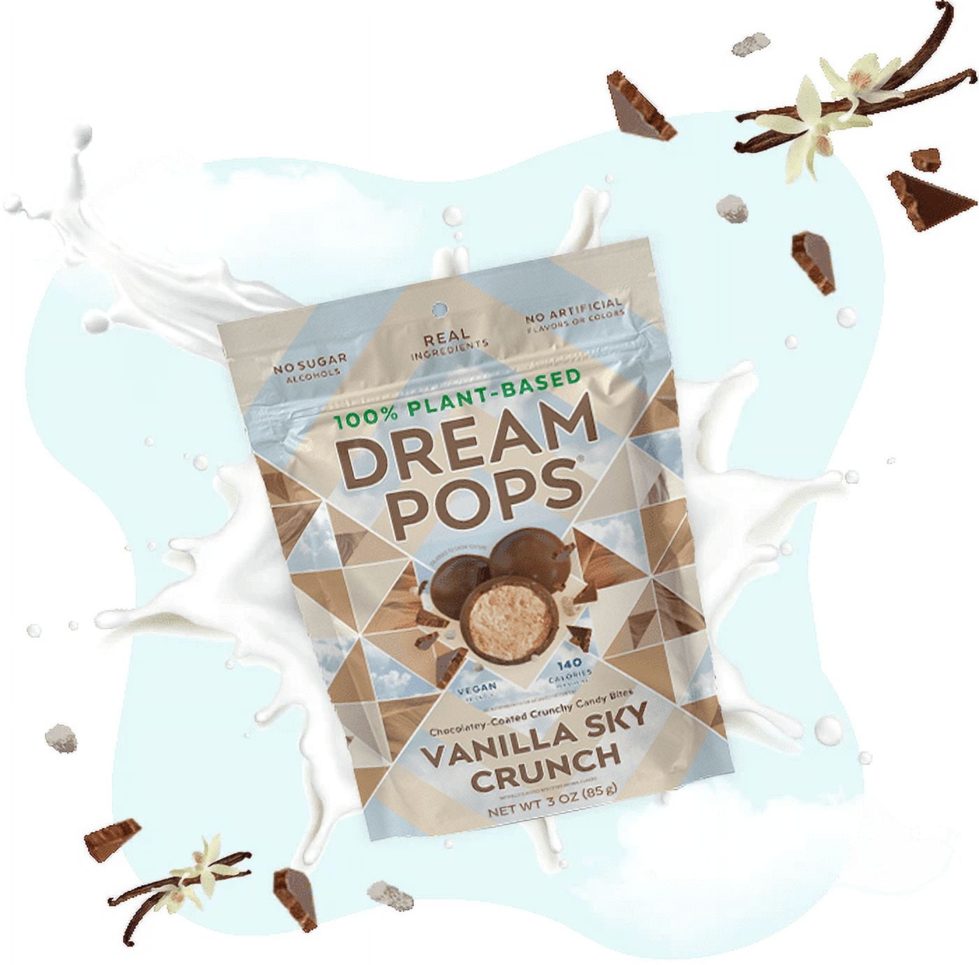 (2 pack) Dream Pops Plant-Based Chocolate Bites, Vanilla Sky Crunch