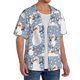 thumbnail image 2 of Balery Happy Snowmen Snowfall Camisa Casual de Manga Corta con Botones para Hombre, Texturizada, Estilo Cubano, para Playa, Verano-4X-Large, 2 of 5