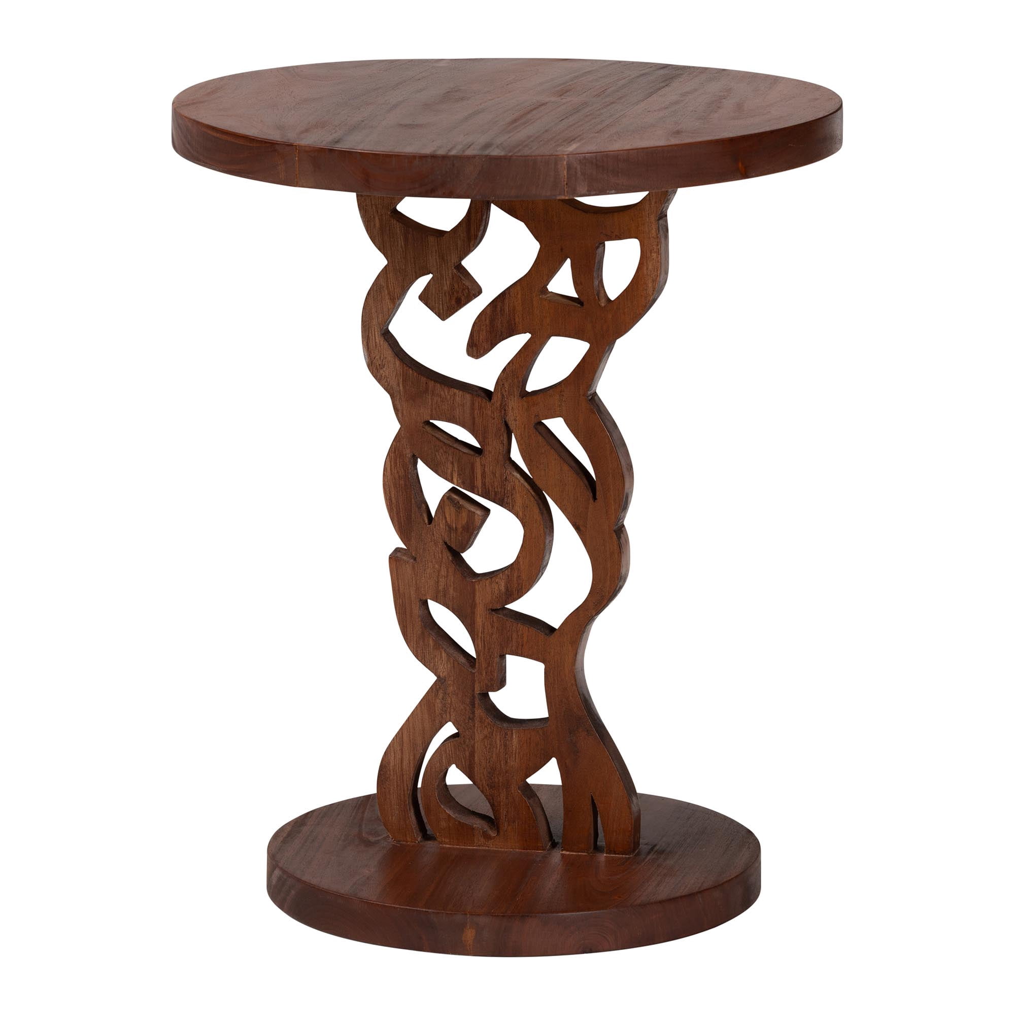 bali & pari Donna Rustic Nightstand, Mahogany Brown