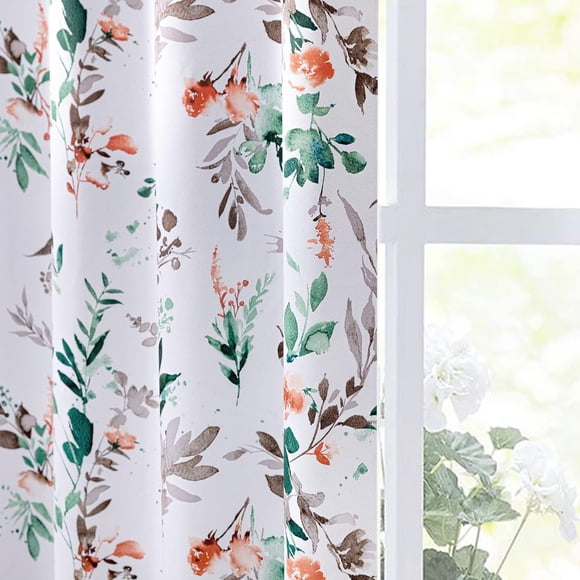 Cortinas Mysky Home Fall de 275 cm de longitud para salón, 2 paneles, color naranja
