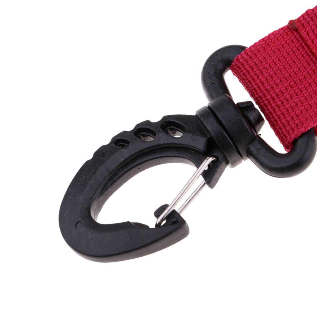 Diving Lanyard Scuba Dive Snorkeling Lanyard Lost Spring Webbing Dual Clips Diving Cameras Lights Rope Strap Red