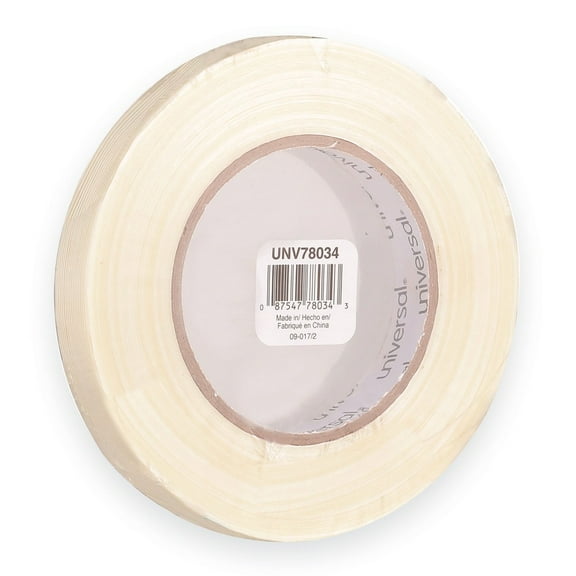 Universal UNV78034 18 mm x 54.8 m 3 in. Core 190# Medium Grade Filament Tape - Clear (1-Roll)