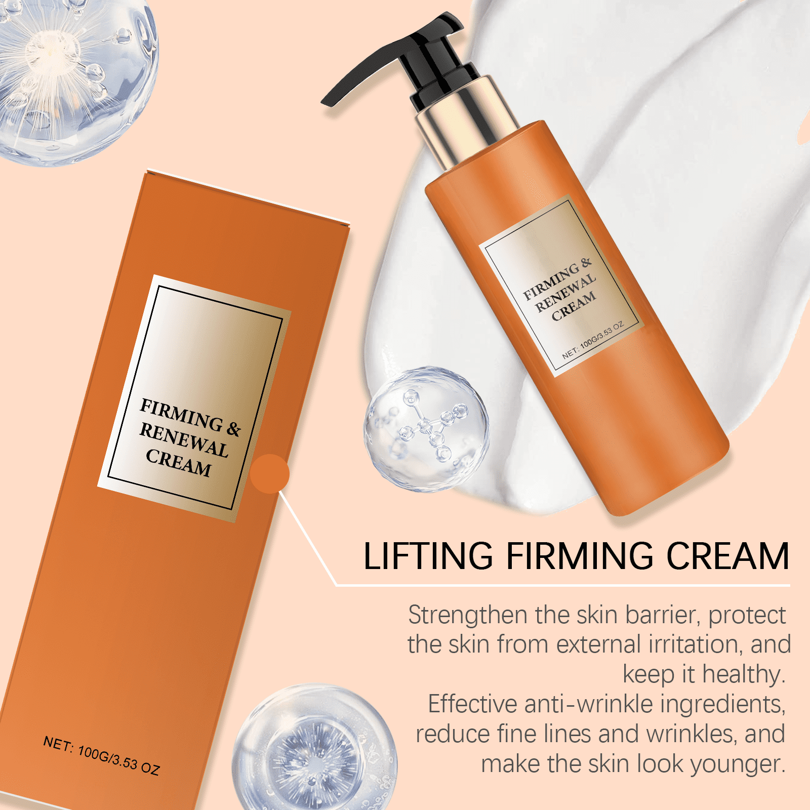 Alvantor Firming Body Cream with Peptide & Shea Butter, 3.53oz - Lifting Moisturizer for Radiant Skin