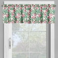 thumbnail image 4 of Ambesonne Floral Valance & Curtain, Rosebuds with Cactus Art, 55"x30", Fern Green Pastel Pink, 4 of 7