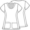 thumbnail image 5 of Tooniforms Women Scrubs Top, Shaped V-Neck, Plus Size, TF721, 2XL, Kiss The Sky, 5 of 7