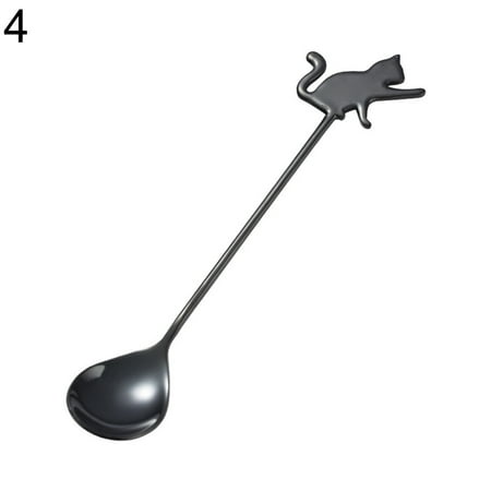 

Yesbay Spoon Cute Cat Fish Coffee Stirring Dessert Stainless Steel Milk Tea Spoon Flatware