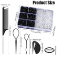 thumbnail image 6 of RYLZX 1800pcs Elastic Hair Bands with Hair Loop Styling Tool Set, Clear Mini Hair Bands and Black Elastic Hair Ties with Rubber Band Cutter Organizer Box Hair Accessories for Toddler  Girl Women, 6 of 8
