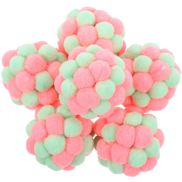 KAKOWELY 6 juguetes de peluche para gatos con cascabel, bolas y peluches para gatitos de interior.