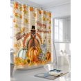thumbnail image 3 of Fall Shower Curtain Turkey Shower Curtains for Bathroom Thanksgiving Decor, Waterproof Polyester Shower Curtain Set with Hooks, Extra Long 72" x 96" Pumpkin Harvest Maple Leaves Wood Grain, 3 of 6