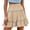 Beige, variant on Dianli Floral Short Skirt Lace Skirt Women's Solid Color Elastic Waist Floral Short Skirt Cotton Linen Look Lace Trim Pull On Casual Day To Night Short Skirt