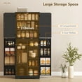 thumbnail image 4 of HOMCOM Pantry Cabinet, 64" Storage Cabinet with Adjustable Shelves, Black, 4 of 10