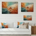 thumbnail image 4 of Designart "Teal Orange Bold Abstract Flow composition I" Abstract Collages Print on Natural Pine Wood, 4 of 5