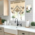 thumbnail image 5 of Beige Khaki Boho Balloon Curtains for Bedroom/Front Door/Bathroom, Vintage Ethnic Tribe Abstract Art Retro Tie Up Curtains 63 Inch Length Light Filtering Kitchen Curtains Shades for Windows 46"x63", 5 of 8