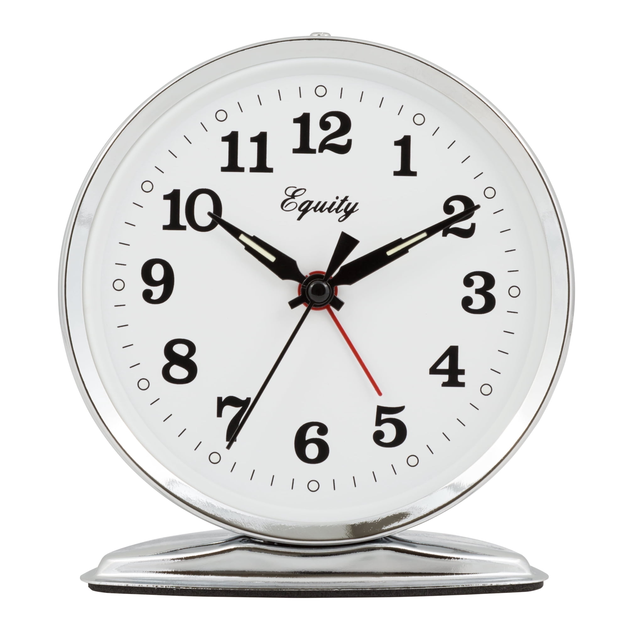 Equity Traditional Loud Bell Wind-Up Metal Alarm Clock, Silver, 24014