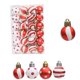 thumbnail image 4 of 24 piezas de bolas navideñas pintadas de 3 cm, mini bolas colgantes de plástico galvanizado, decoración de árbol de Navidad DIY con dibujos animados, 4 of 4