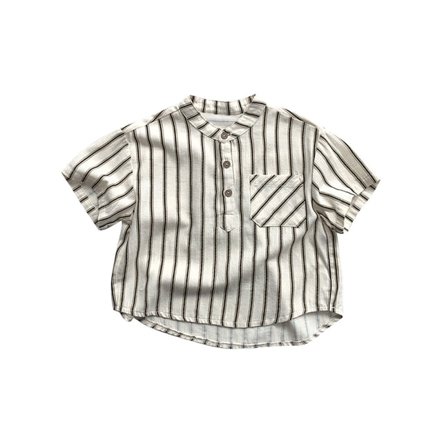 COM1950s Hauts d'Été Mignons, T-Shirt à Manches Courtes en Coton à Rayures pour Enfants, Col Rond, Shorts en Coton pour Garçons