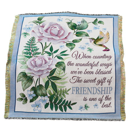 Sweet Friend Hummingbird Tapestry Throw Blanket - Gorgeous Woven Floral (Best Friends Throw Blanket)